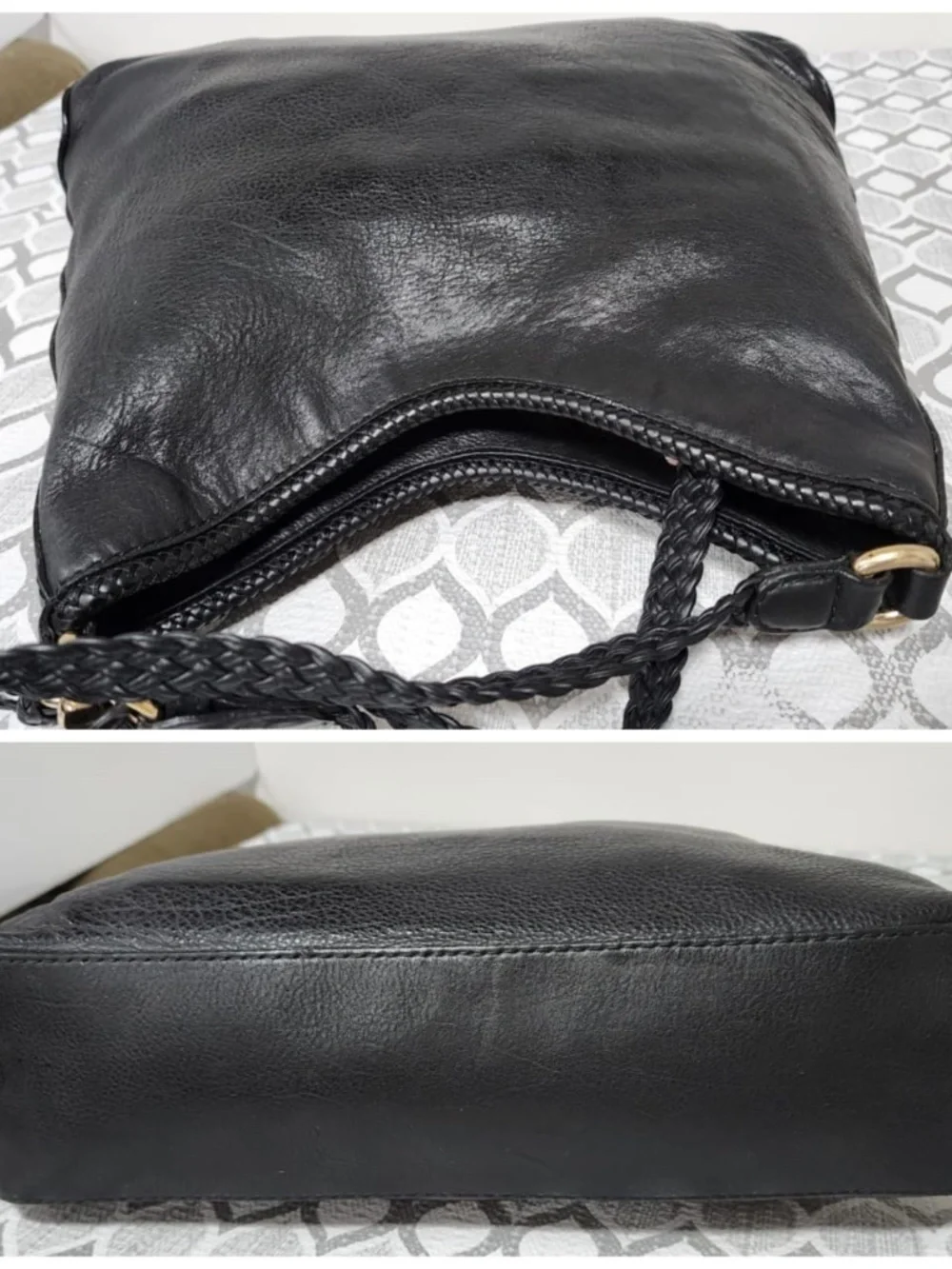 Authentic GUCCI Pebbled Calfskin Medium Marrakech Hobo Bag Black